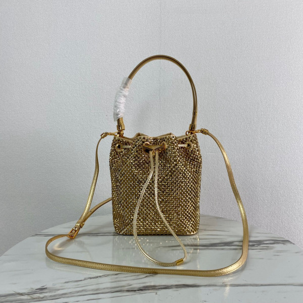 Pra*a satin mini-bag with crystals