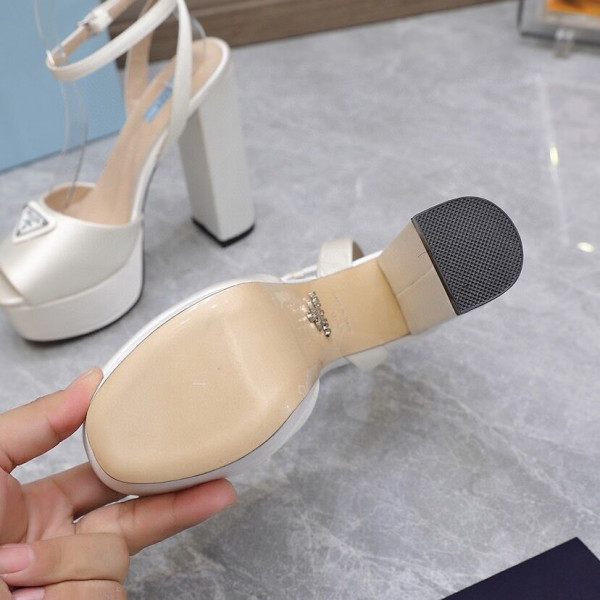 Pra*a patent leather platform sandals