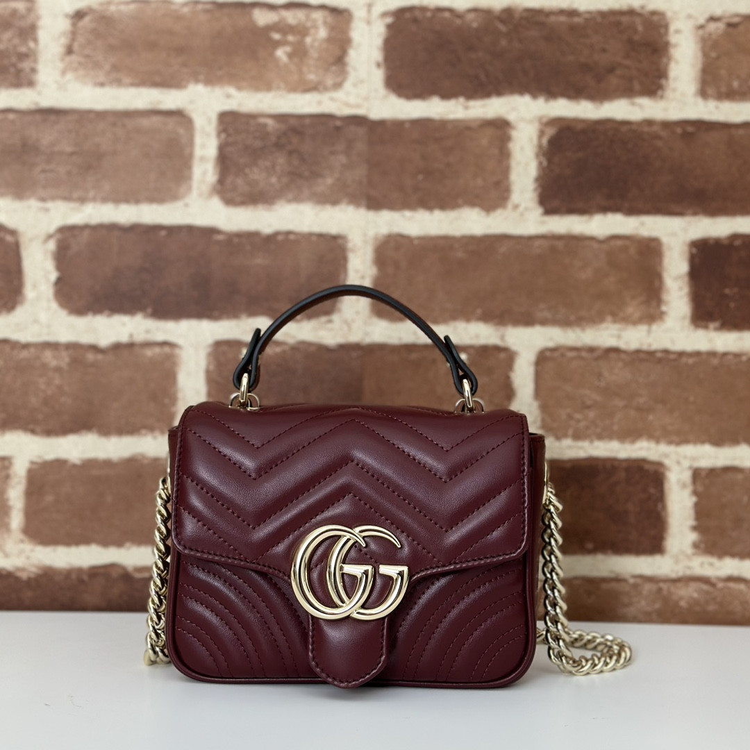 G*u*i gg marmont mini top handle bag-17*13*6cm